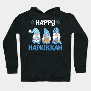 Happy Hanukkah Christmas Gnome Gnomies Menorah Dreidel Hoodie